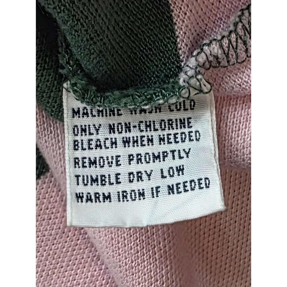 Polo Ralph Lauren Vintage Men's Green & Pink Striped Polo Shirt. Size XL